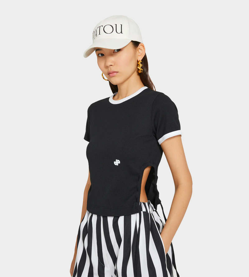 【PATOU】 Ribbed-knit T-shirt Patou Ribbed-knit T-shirt In White | ModeSens