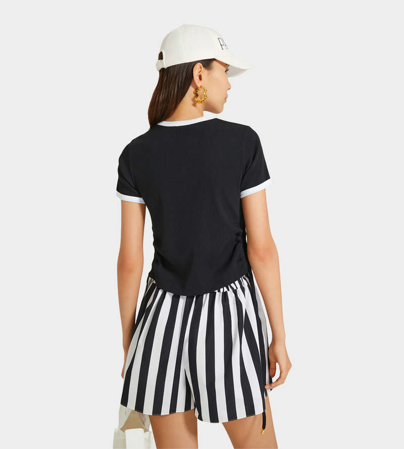Patou Side Loop Rib T-Shirt - Black | Garmentory