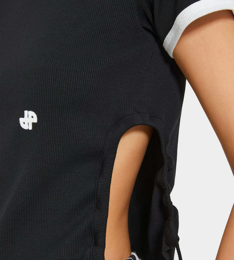 Patou Side Loop Rib T-Shirt - Black | Garmentory