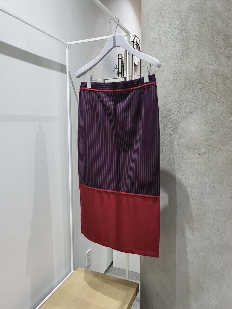 Sies Marjan Gisela Pinstripe Skirt - Navy/Rhubarb