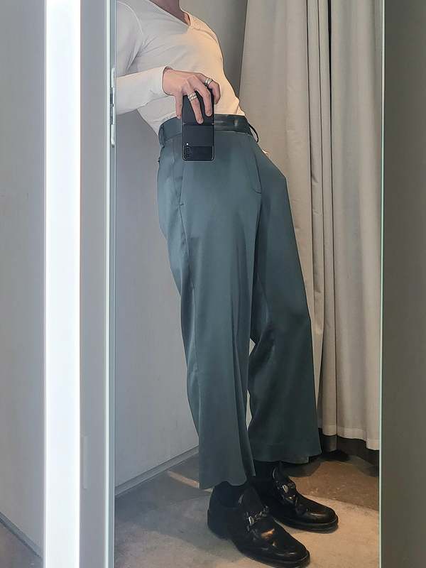 Sies Marjan Alex Crinkled Satin Cropped Pant - Kiwi