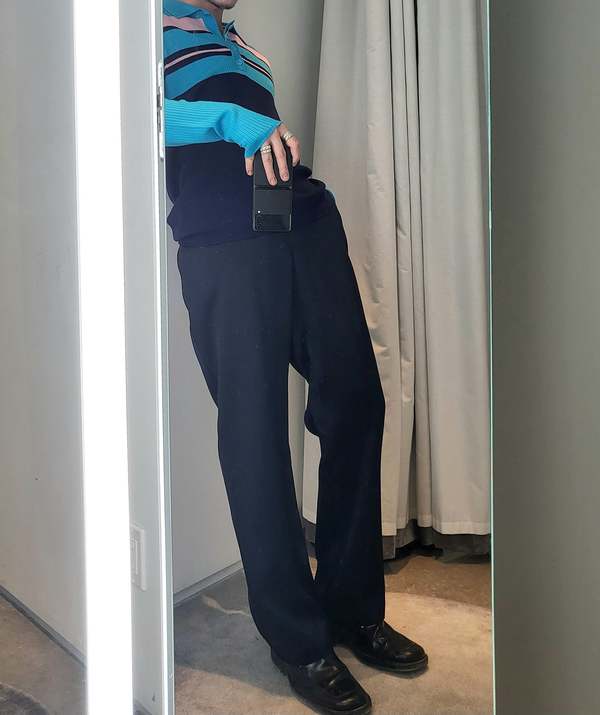 Sies Marjan Twill Satin Straight Leg Pant - Navy