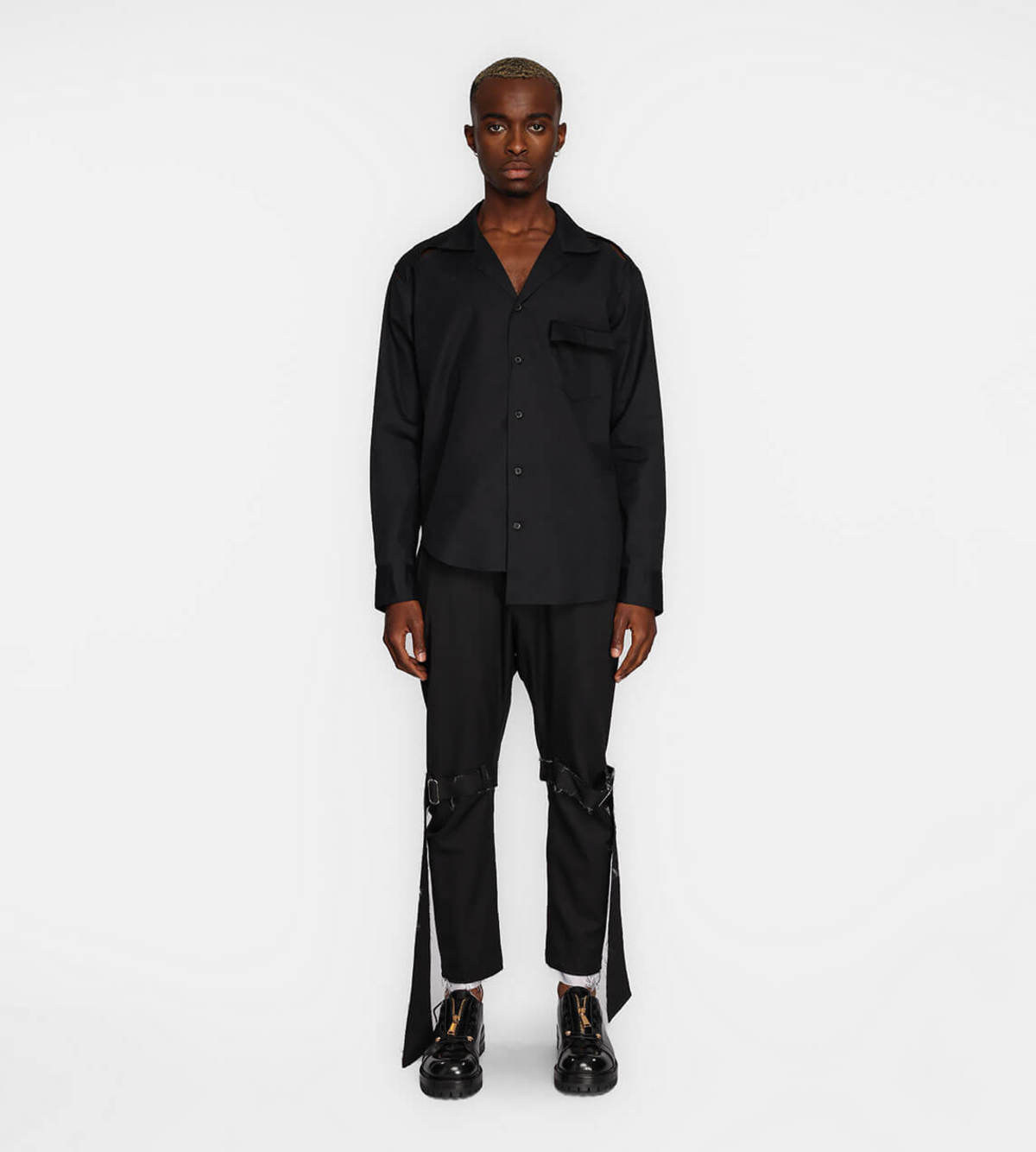 Slash-Open-Collar-Shirt-Black- 