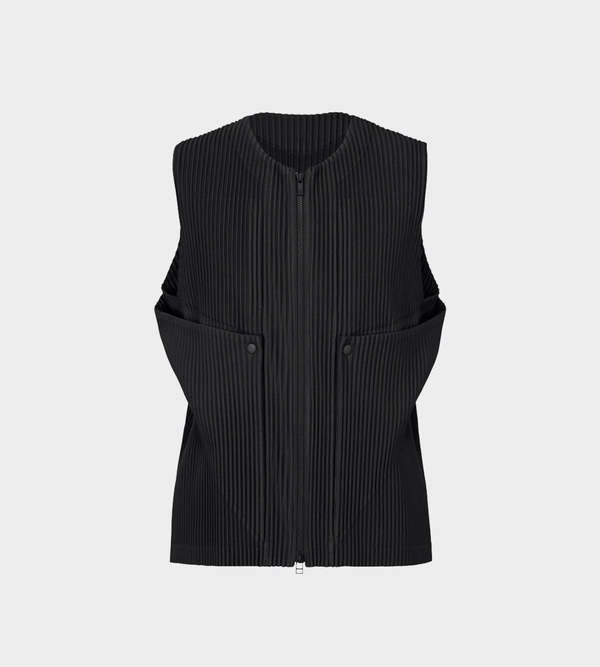 Issey Miyake Unfold Zip Front Vest - Black