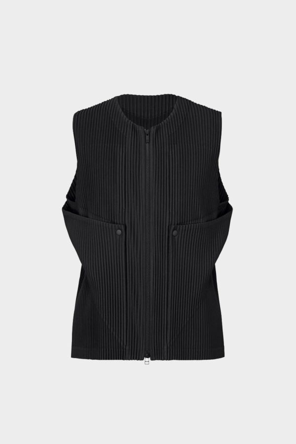 Issey Miyake Unfold Zip Front Vest - Black