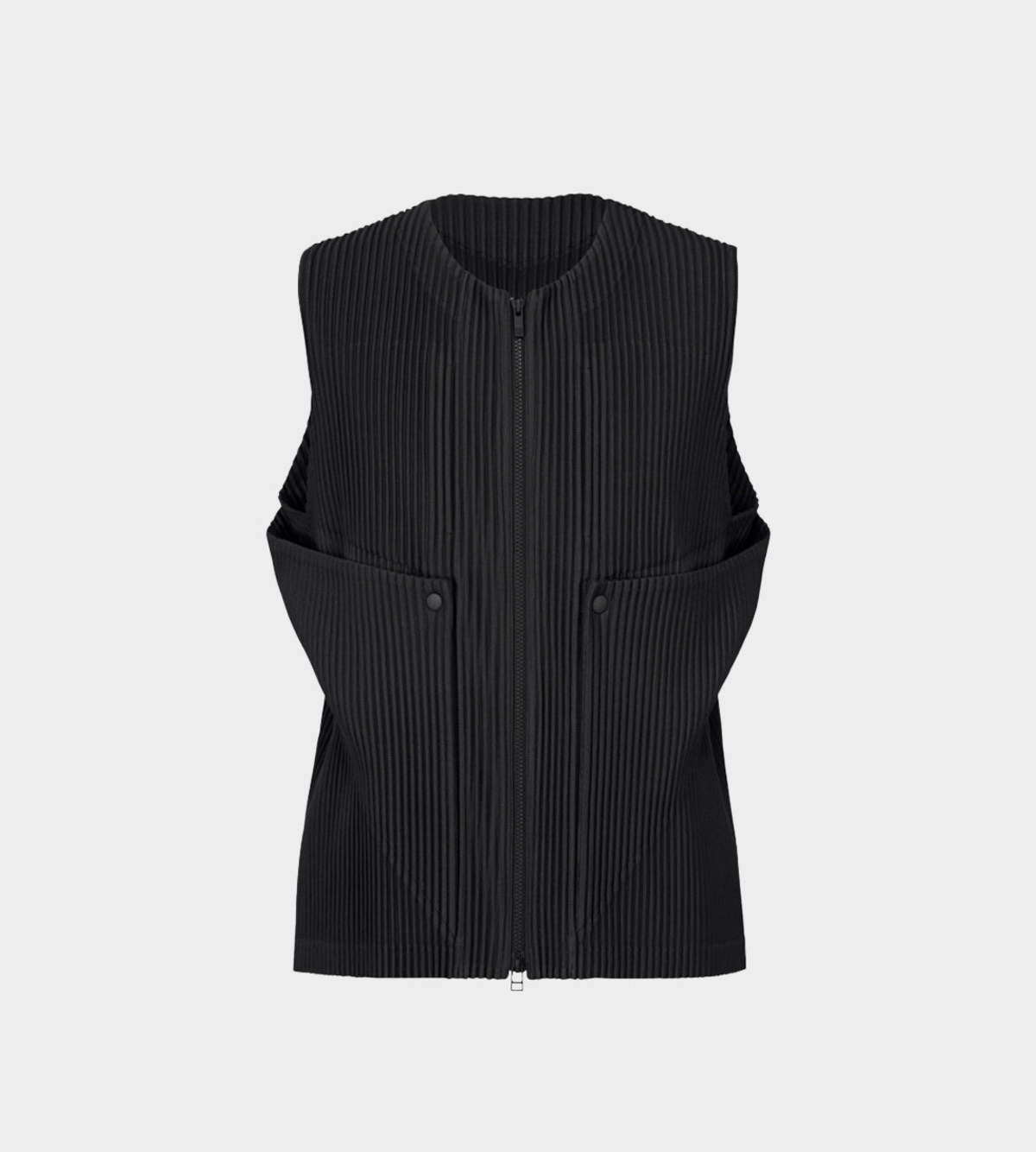 Issey Miyake Unfold Zip Front Vest - Black - Image 1 of 5