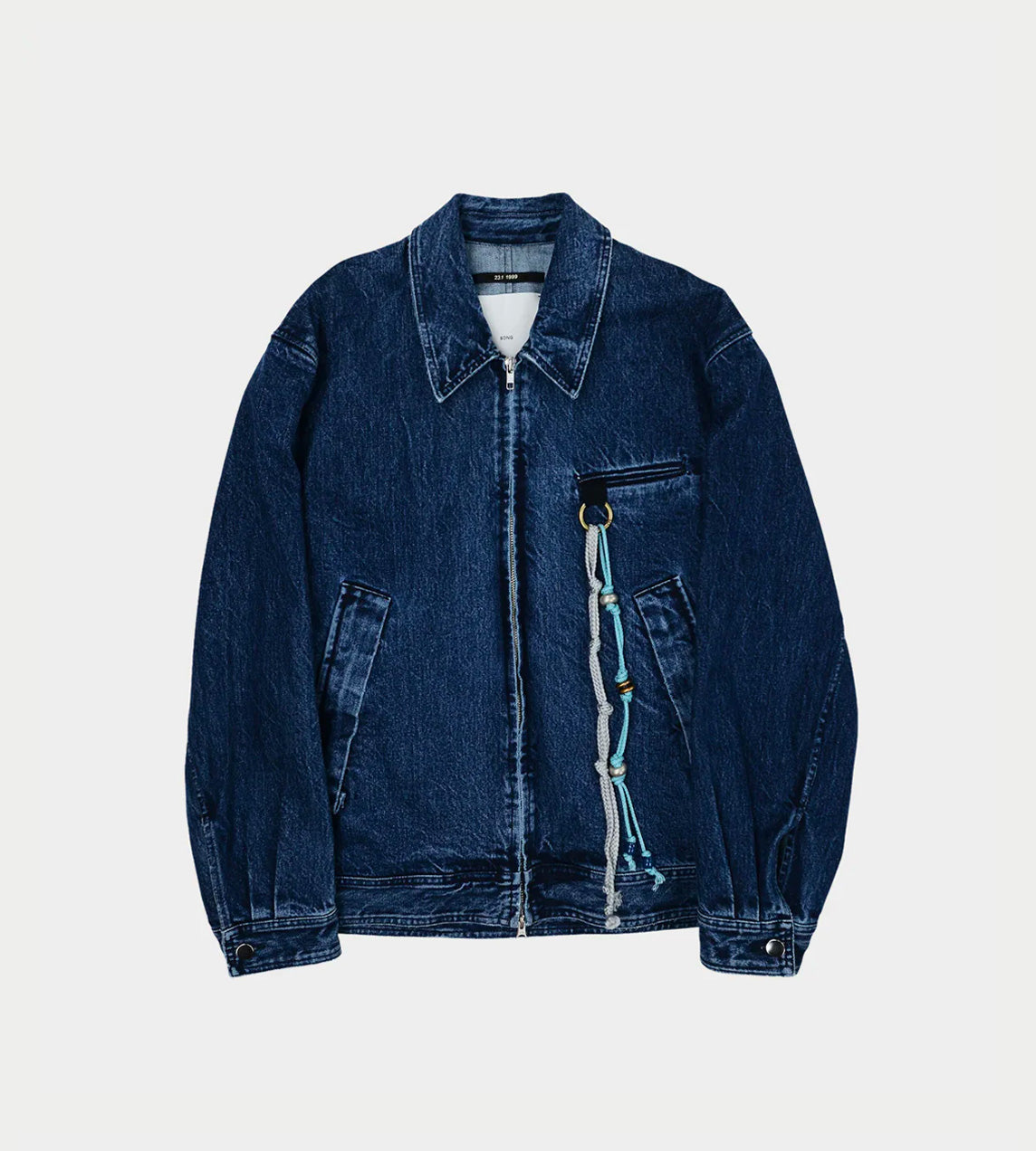 Song for the Mute Washed Denim Coach Jacket - Indigo | Garmentory