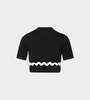 Patou Wave Cropped Sweater - Black - Thumbnail 1