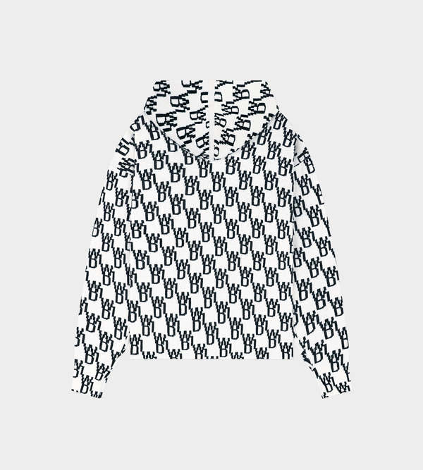 we11done WD1 Graphic Knit Hoodie - Ivory | Garmentory