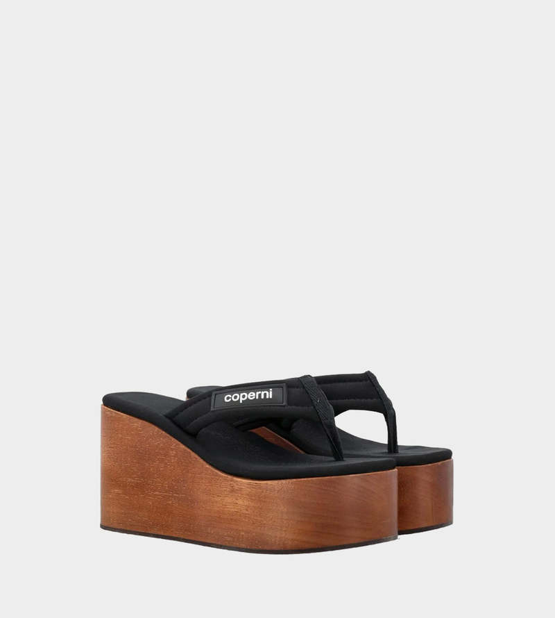 Coperni Wedge Sandal - Black/Brown | Garmentory