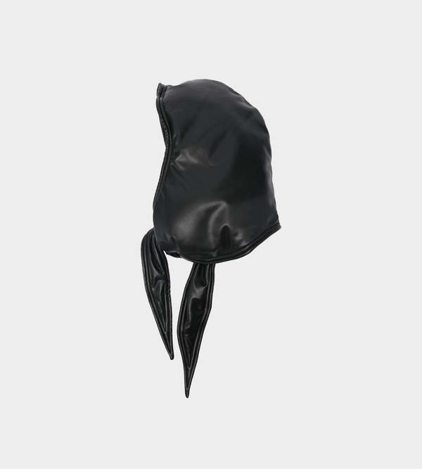 Y/project Wire Faux Leather Hood - Black | Garmentory