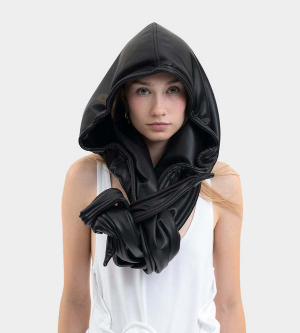 【bata】 Y/PROJECT WIRE LEATHER HOOD Y/Project Black Wire Leather Hood Y/Project