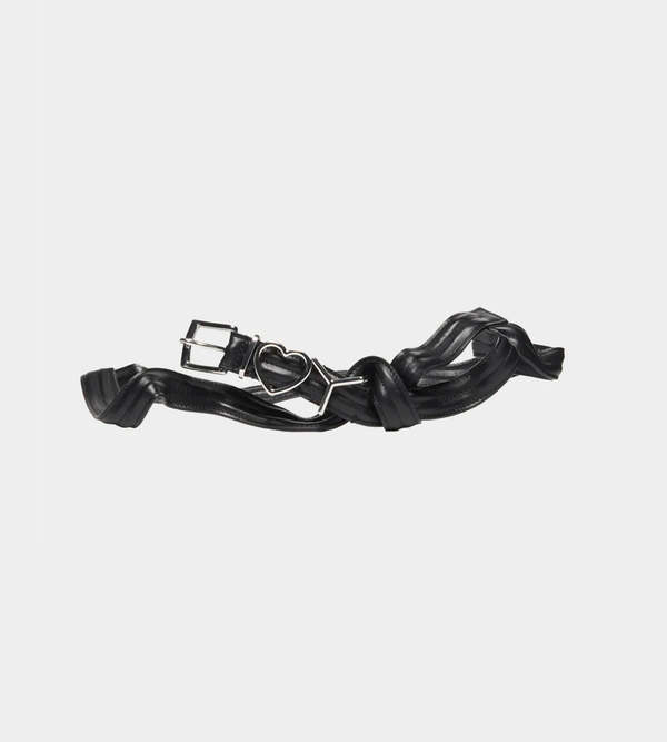Y/project Wire Y Heart Belt 25MM - Black/Silver | Garmentory