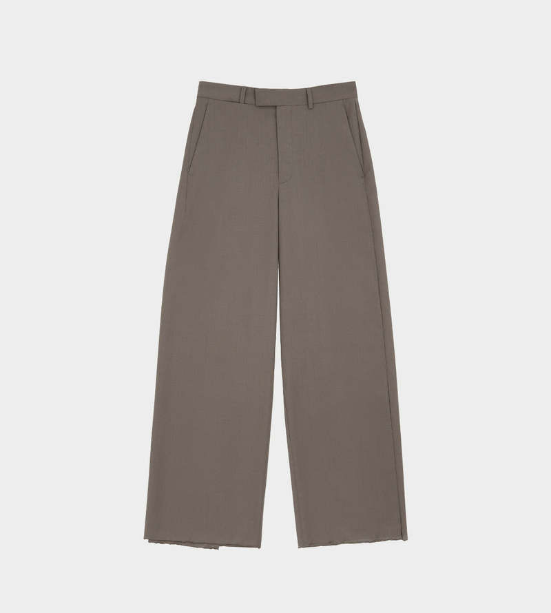 MM6 Maison Margiela Wrap Wool Trousers - Grey | Garmentory
