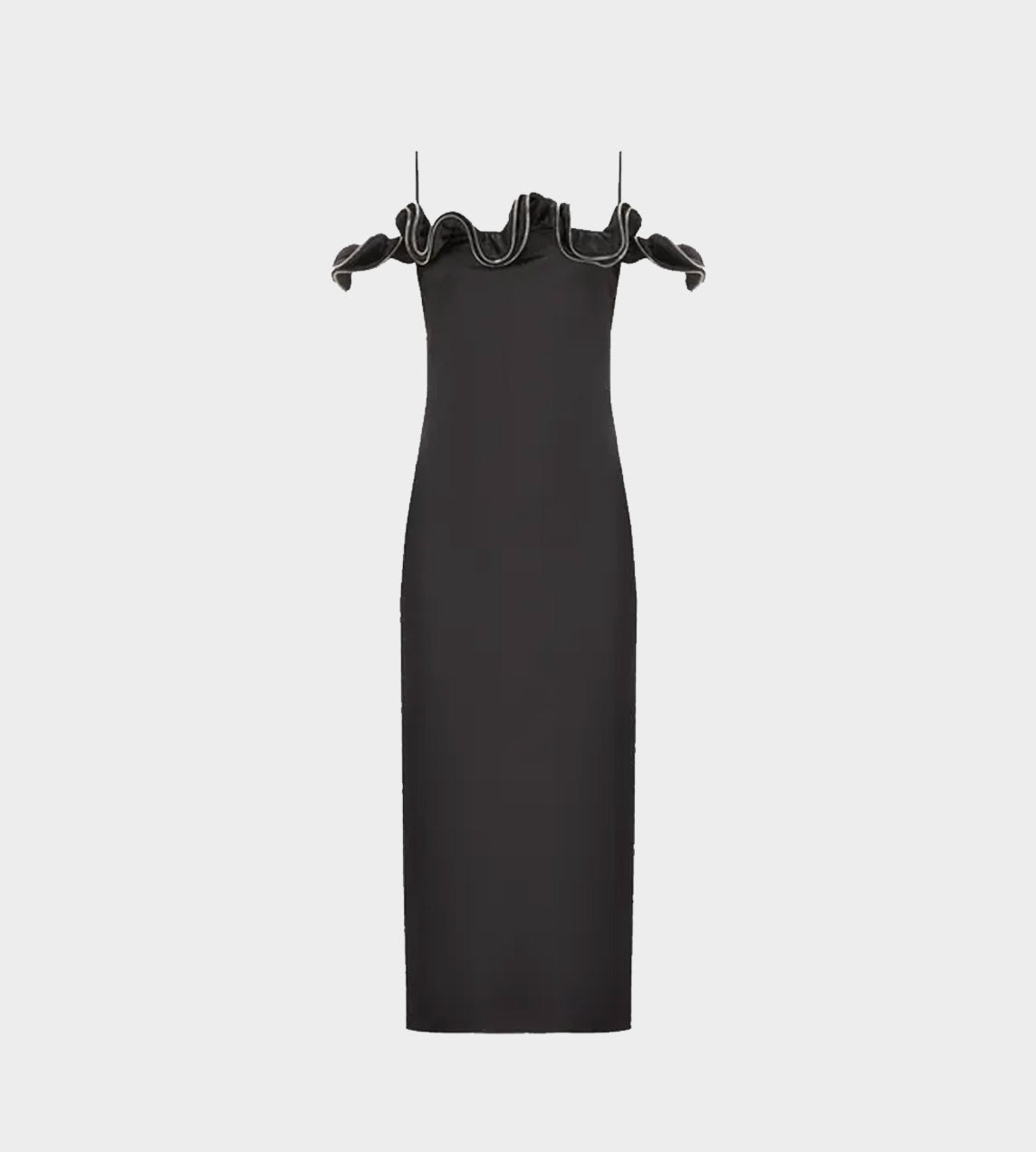 ワンピース COPERNI Woman Dress Black COPJS127F5011 BLK Coperni Zip Ruffle Dress - Black | Garmentory