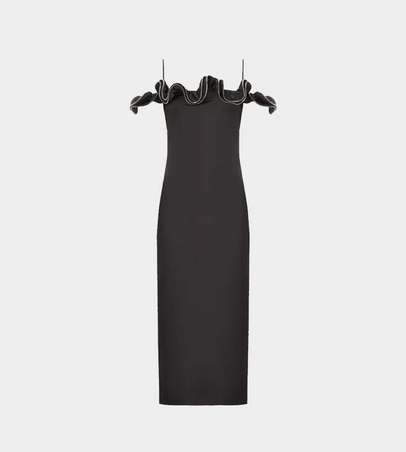 Coperni Zip Ruffle Dress - Black Coperni Zip Ruffle Dress - Black