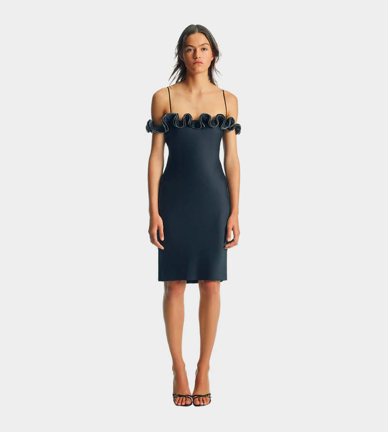 Coperni Zip Ruffle Dress - Black Coperni Zip Ruffle Dress - Black