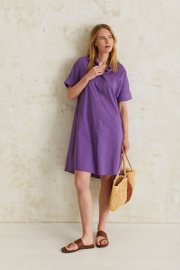 Yerse | Shirt Dress - Purple