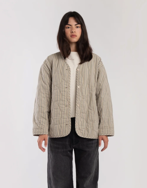 Micaela Greg Quilted Liner - Muted Stripe