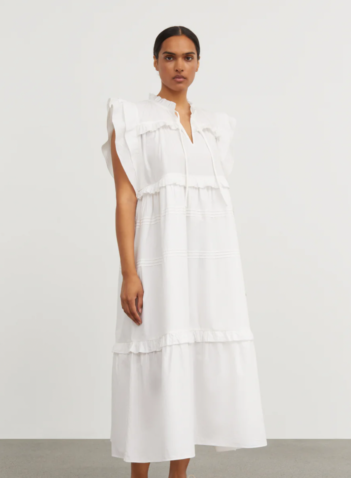 skall studio Clover Dress - Optic White | Garmentory