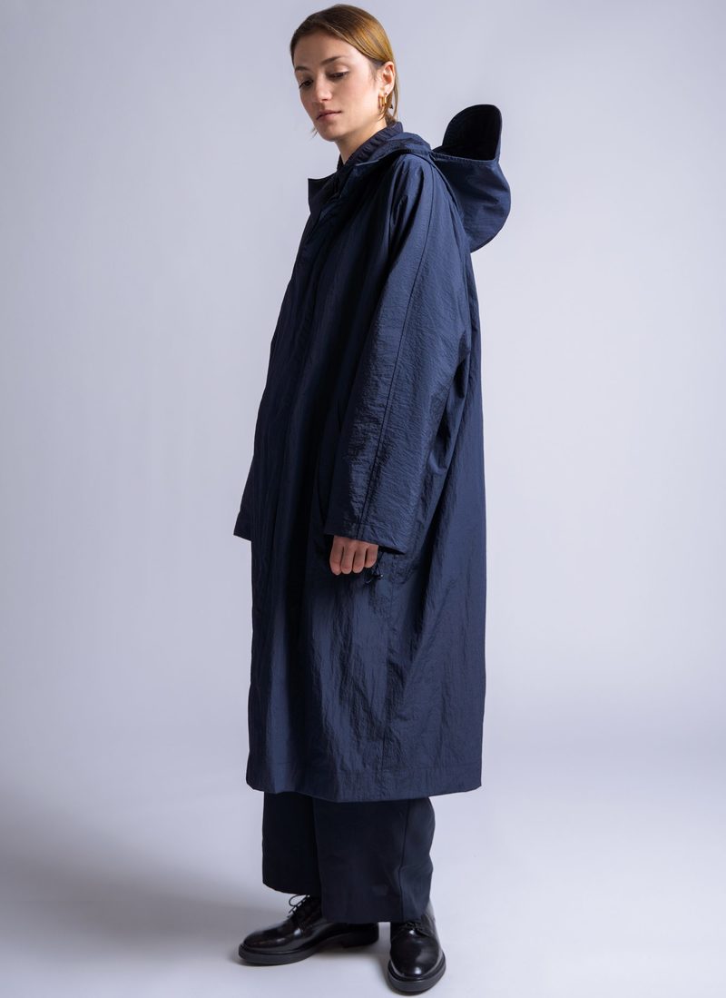 小物 GREI New York HOODED NOMAD PARKA Grei. Hooded Nomad Ripple Ripstop Parka - Midnight Blue