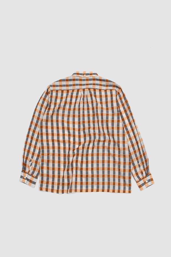 トップス BEAMS PLUS B.D. Panama Plaid Classic Fit Beams Plus Open B.D. Panama Plaid Shirt - Orange | Garmentory