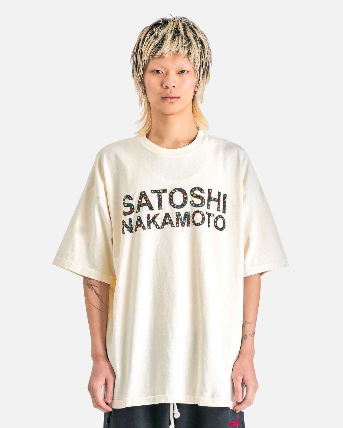 トップス satoshi Satoshi Nakamoto Patchwork Collegiant Longsleeve Shirt Gray