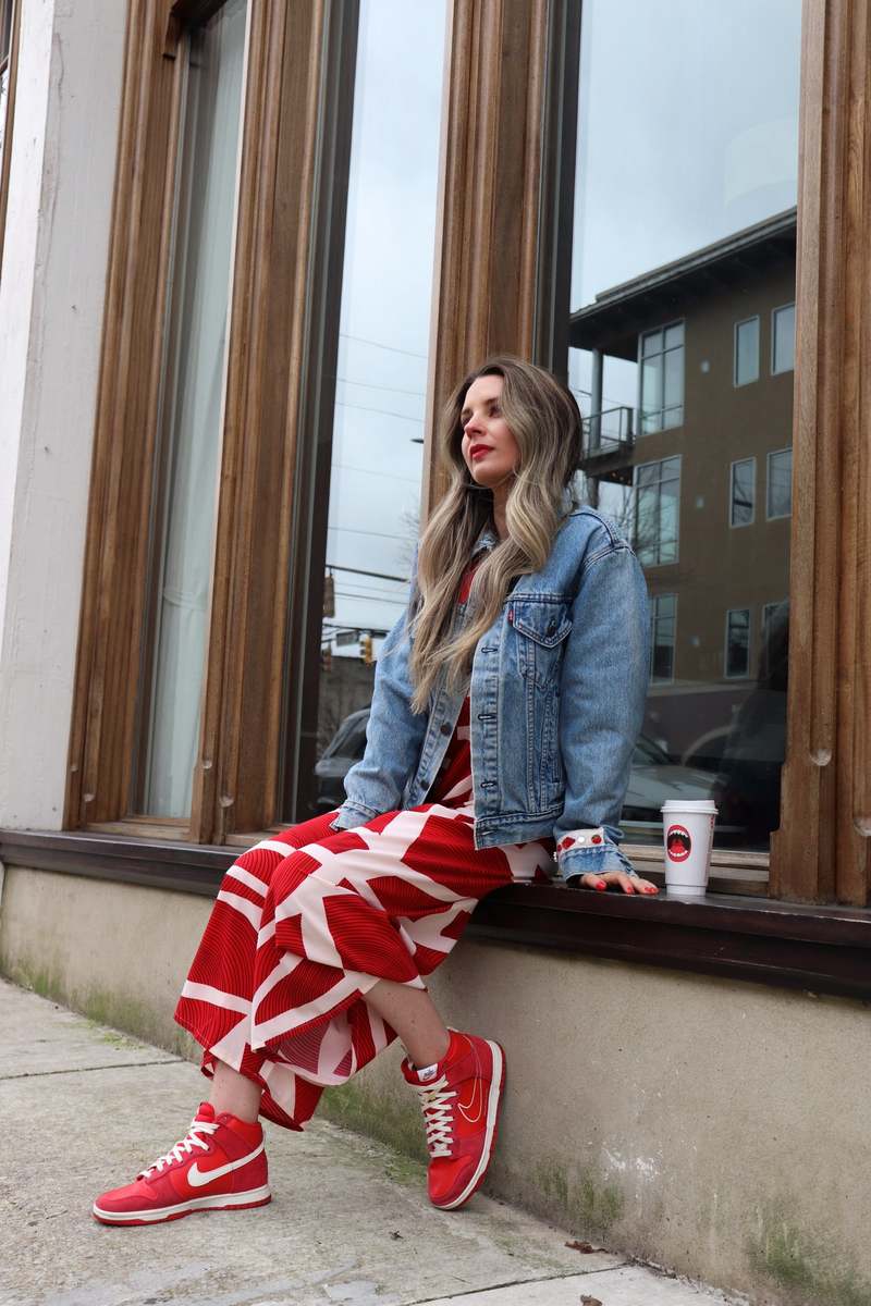 a freckled past upcycled denim jacket - Strawberry Patch