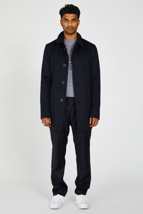Herno Cashmere Water Resistant Coat Midnight Navy Garmentory