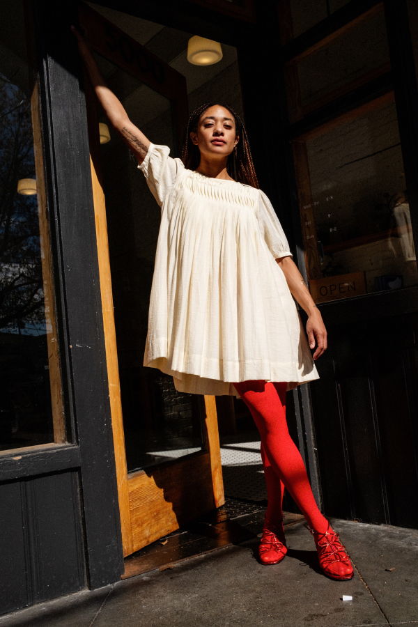 Find Me Now Juliet Tier Mini Dress - Cream