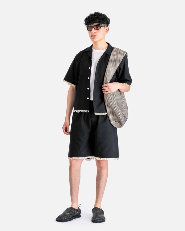 AUBERO Lace Trim Short - Black AUBERO Lace Trim Short - Black