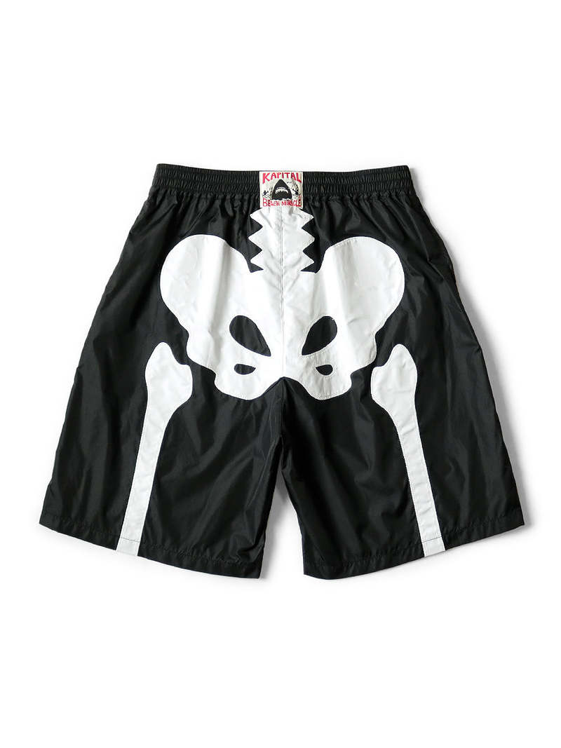 Kapital Nylon Bone Swim Trunks - Black | Garmentory