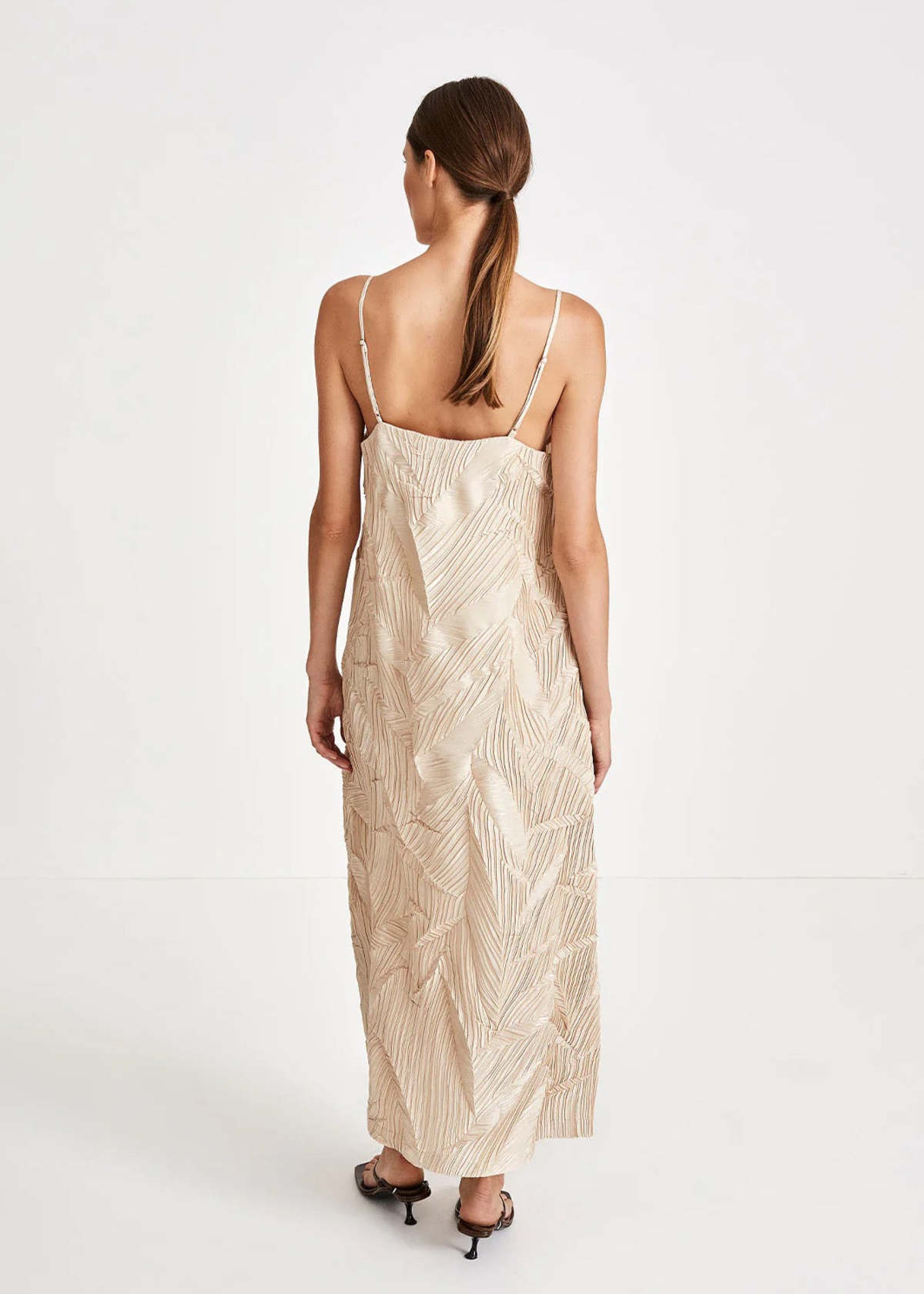 Stylein Ivrea Plisse Dress - Cream | Garmentory