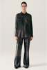 Silk Laundry Short Sleeve Boyfriend Shirt - Smoke - Thumbnail 1