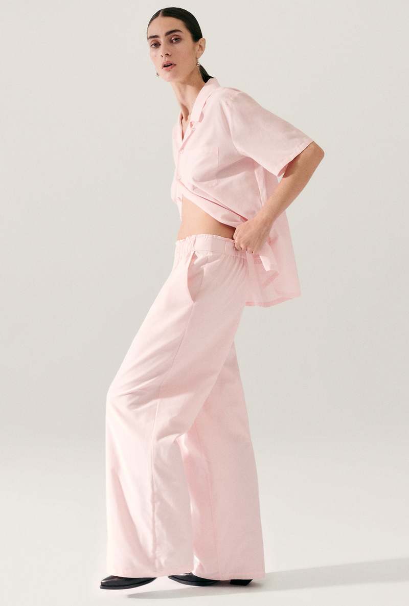 Silk Laundry Cotton Silk Paper Bag Pants - Hydrogen