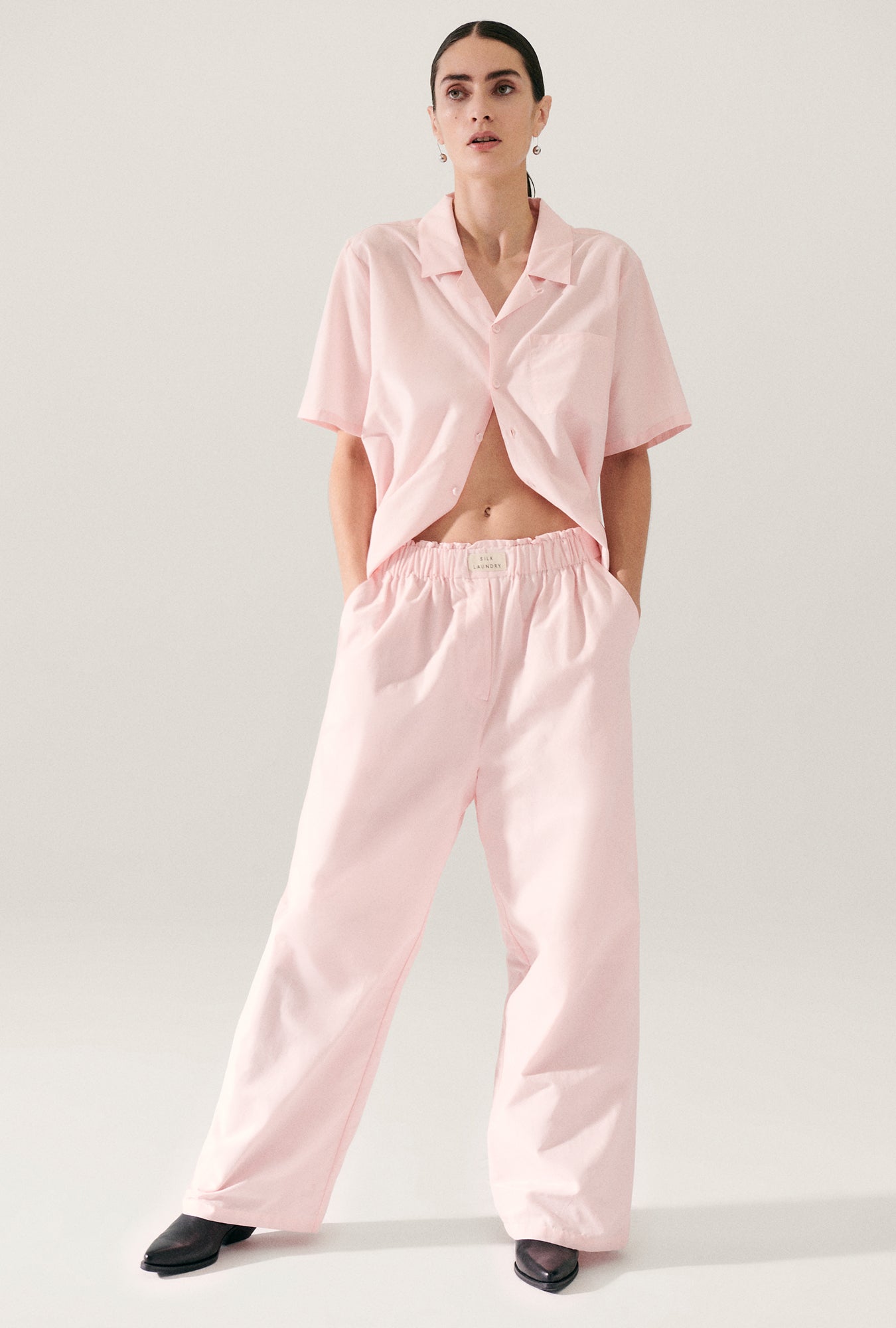 Cotton Silk Paper Bag Pants Slate main image 1