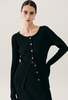 Silk Laundry Ribbed Cardigan - Black - Thumbnail 1