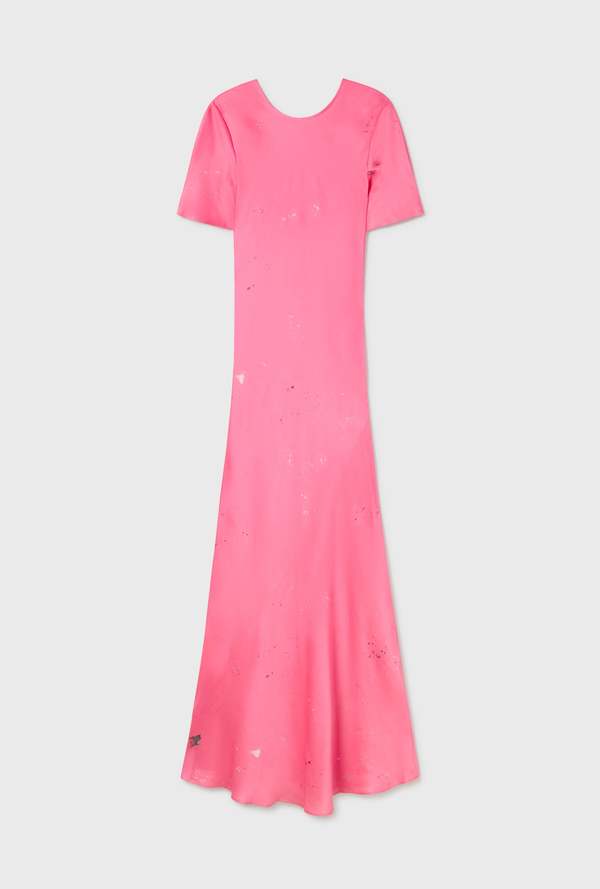 Silk Laundry Short Sleeve Bias Dress - Hog Wash