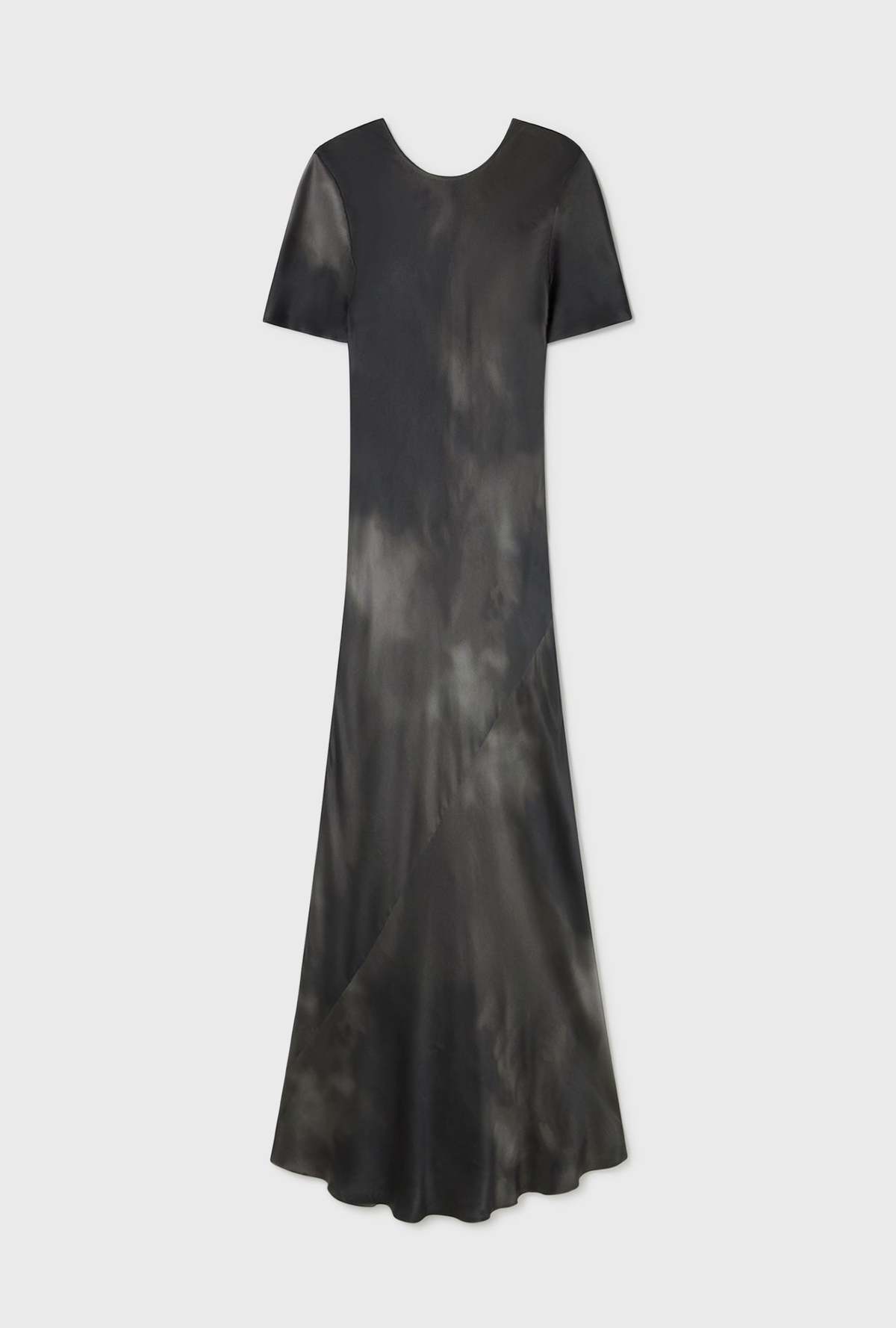 Silk Laundry Short Sleeve Bias Dress - Smoke - Image 6 of 6
