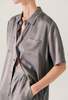 Silk Laundry Short Sleeve Boyfriend Shirt - Grey Pearl - Thumbnail 3
