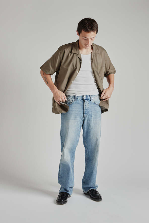 Nanamica Open Collar Panama S S Shirt - Taupe | Garmentory