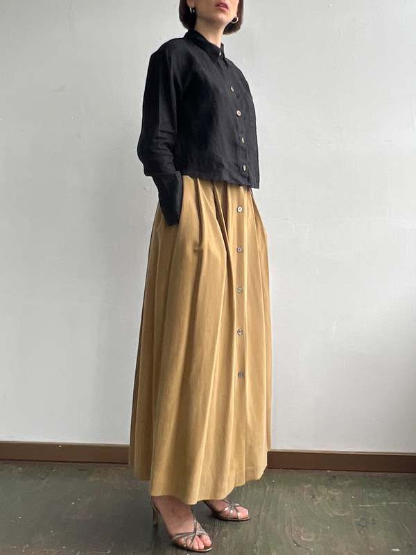 Silk Flow Print Skirt
