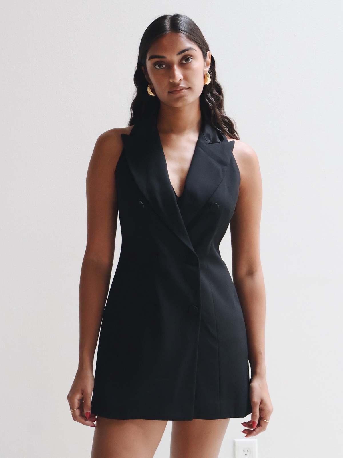 Vintage Black Tuxedo Blazer Mini Dress | Garmentory Vintage Black Tuxedo Blazer Mini Dress | Garmentory