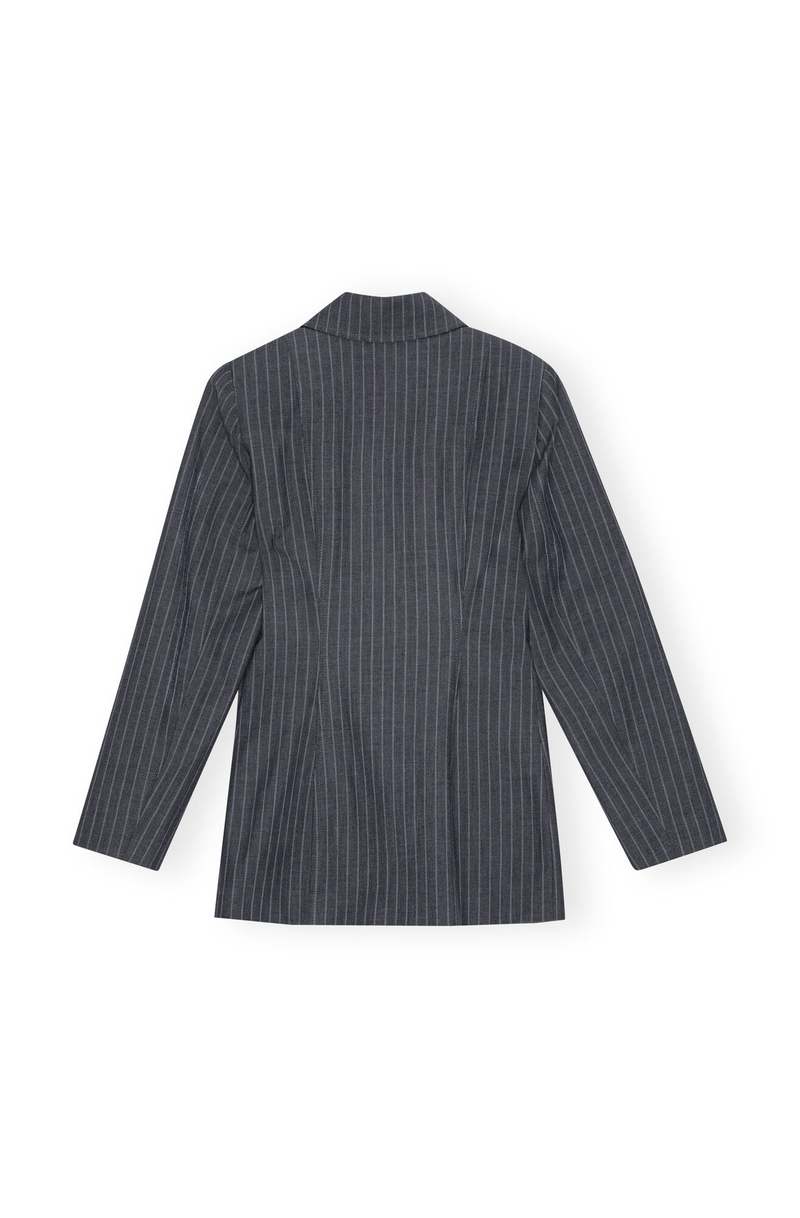 【新品】GANNI Stretch Stripe Blazer：ジャケット 36 Ganni x 11 Honoré + STRETCH STRIPE BLAZER