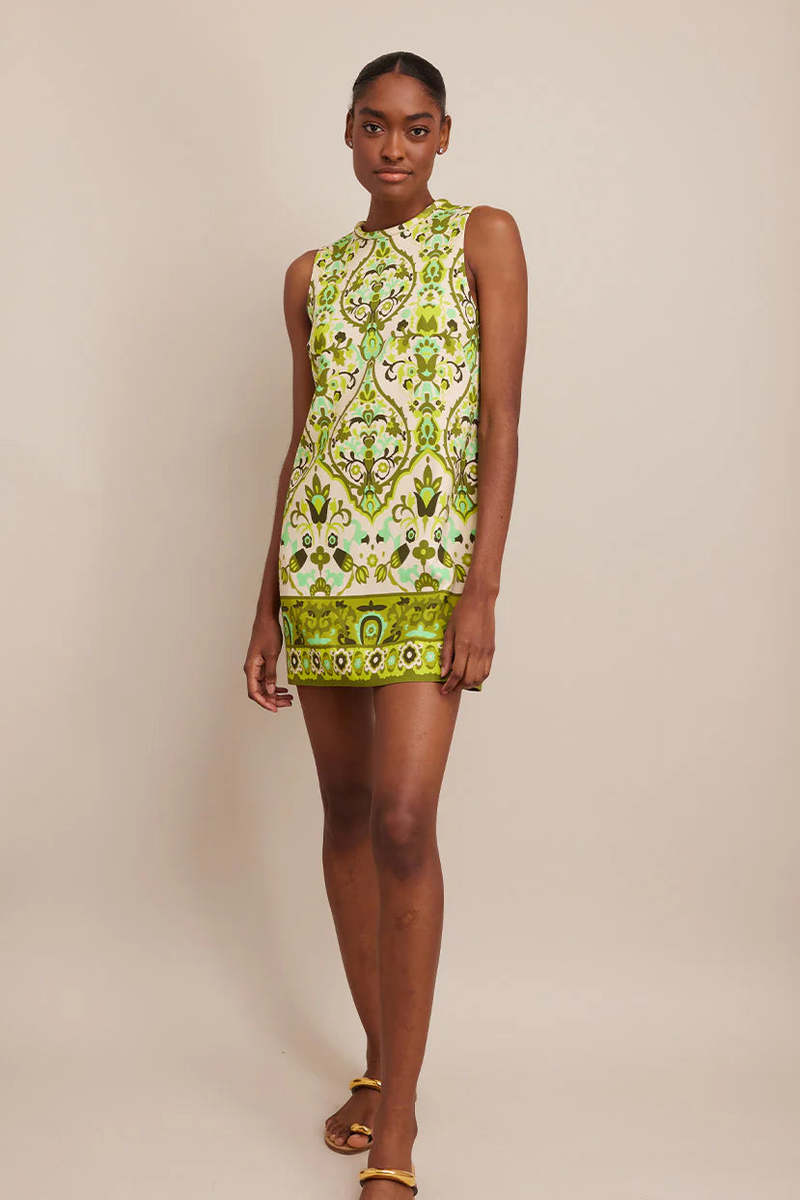 Cara Cara Mackenzie Dress - Damask Green | Garmentory Cara Cara Mackenzie Dress - Damask Green | Garmentory
