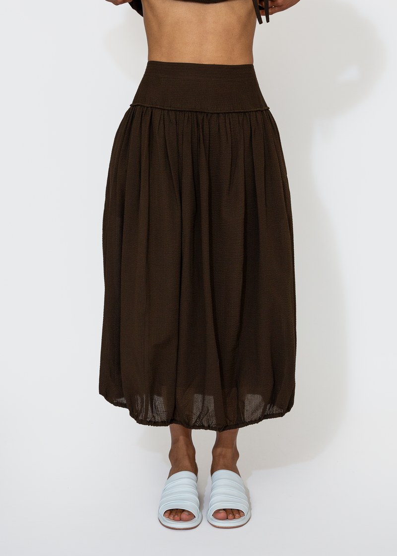 SAYAKA DAVIS NEW YORK Balloon Skirt - Chocolate | Garmentory