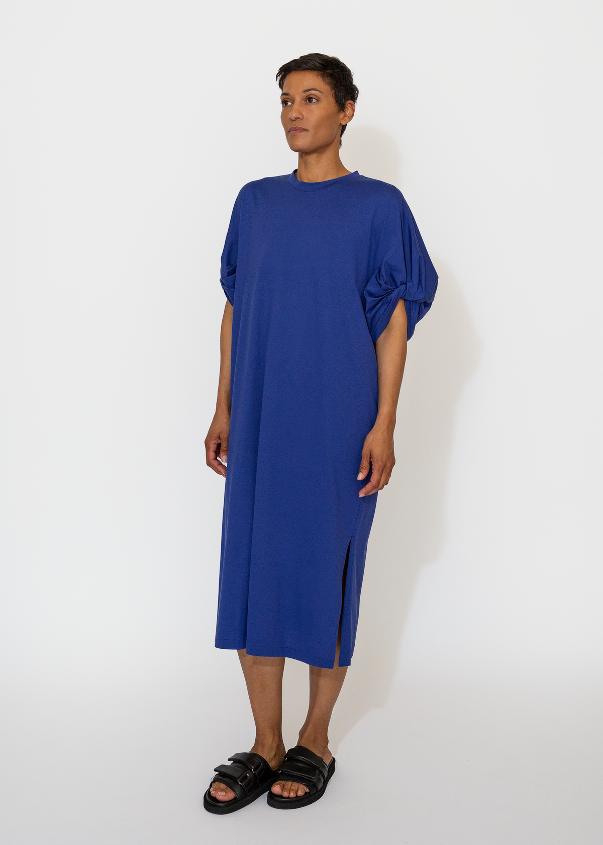 SAYAKA DAVIS NEW YORK Twisted Sleeve Dress - Ultramarine - Image 2 of 9