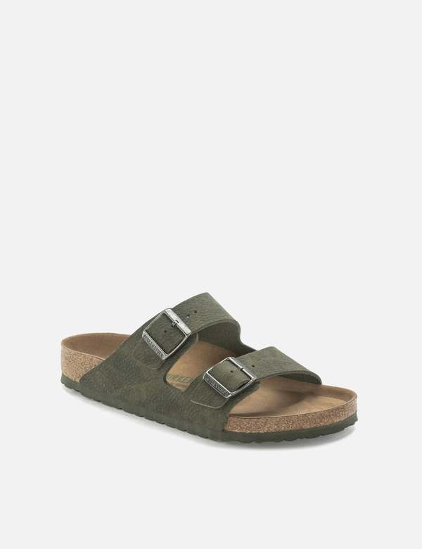 Birkenstock Vegan Sandals Green Faux Leather Men\'s Size 44 US 11 New Arizona faux leather sandals in green - Birkenstock | Mytheresa main image 2