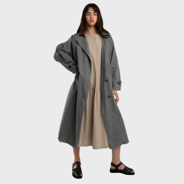 Micaela Greg Seamed Trench - Mineral Green | Garmentory