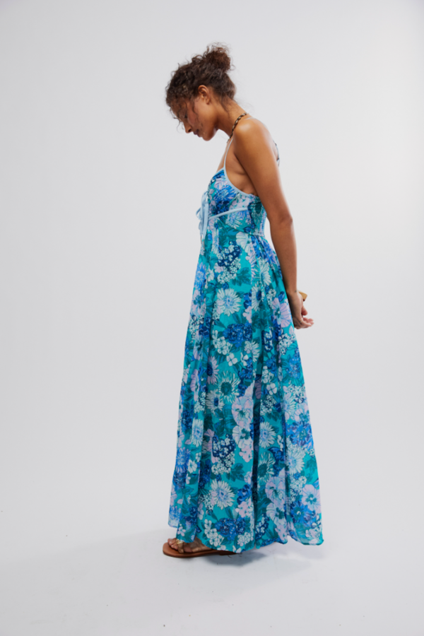 Free People Dream Weaver Maxi Dress - Teal Combo | Garmentory